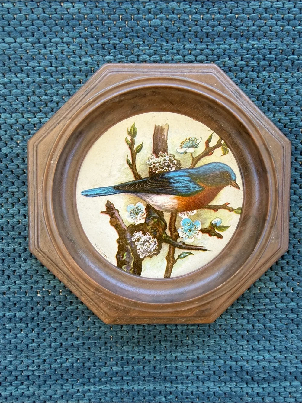 Vintage P.H. Gonnar Bluebird Framed Wall Art - Picture 1 of 6